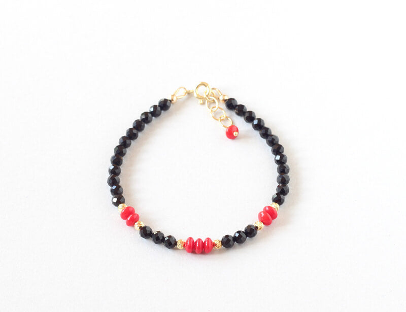 Black Onyx Red Coral Bracelet Ireland