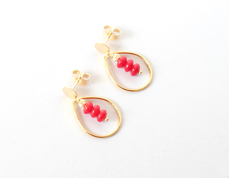 Red Coral Studs Ireland
