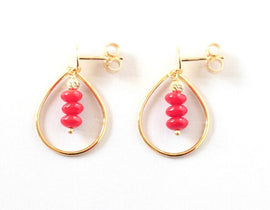 red coral studs