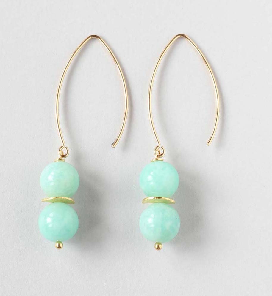 amazonite gold earrings ILgemstones new
