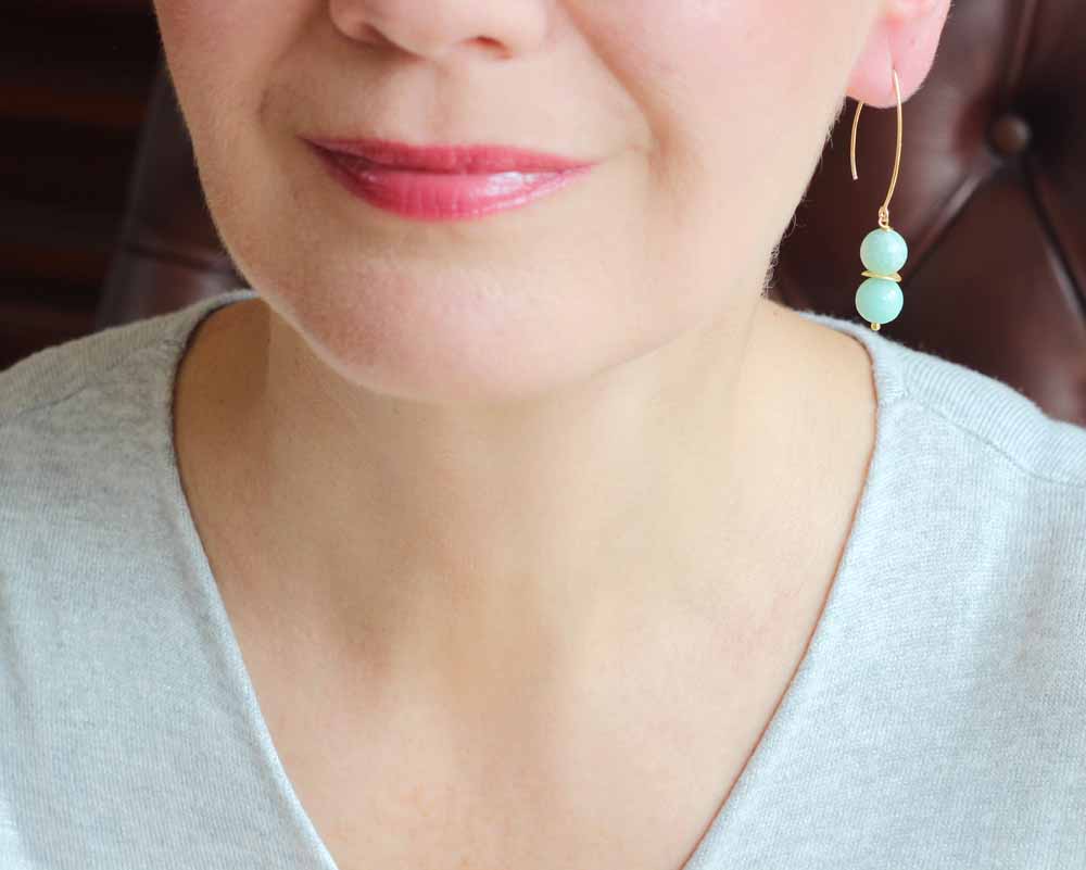 amazonite gold earrings model new