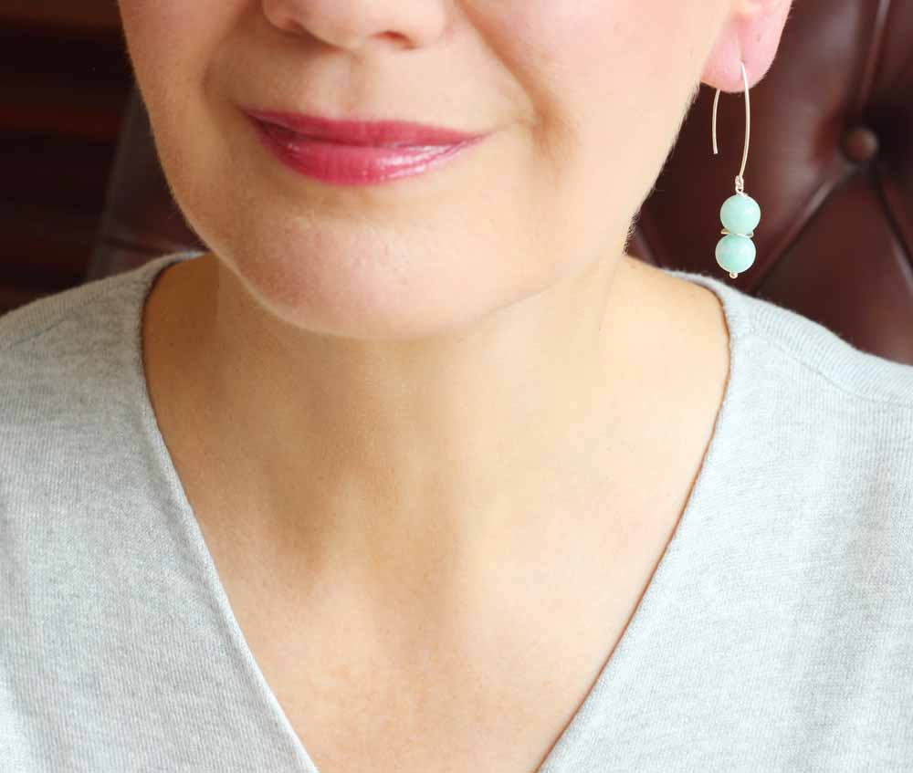 amazonite silver earrings model new