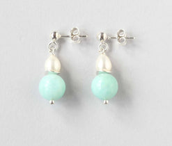 amazonite silver studs ILgemstones new
