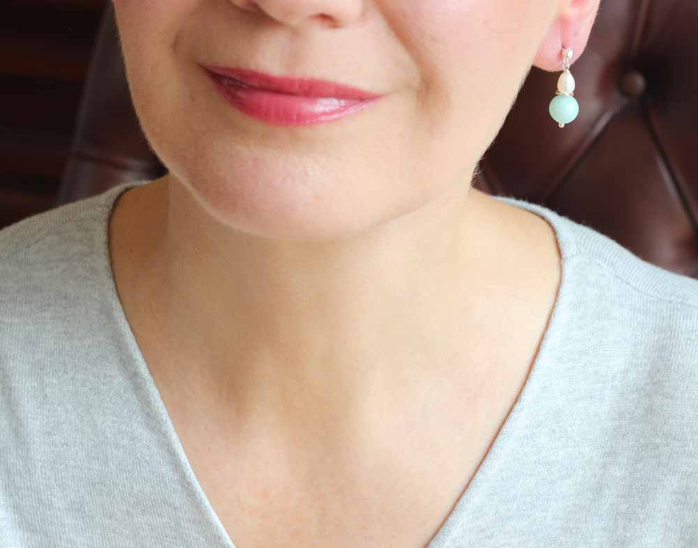 amazonite silver studs model new
