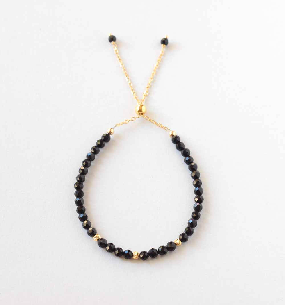 black onyx claspless bracelet ILgemstones