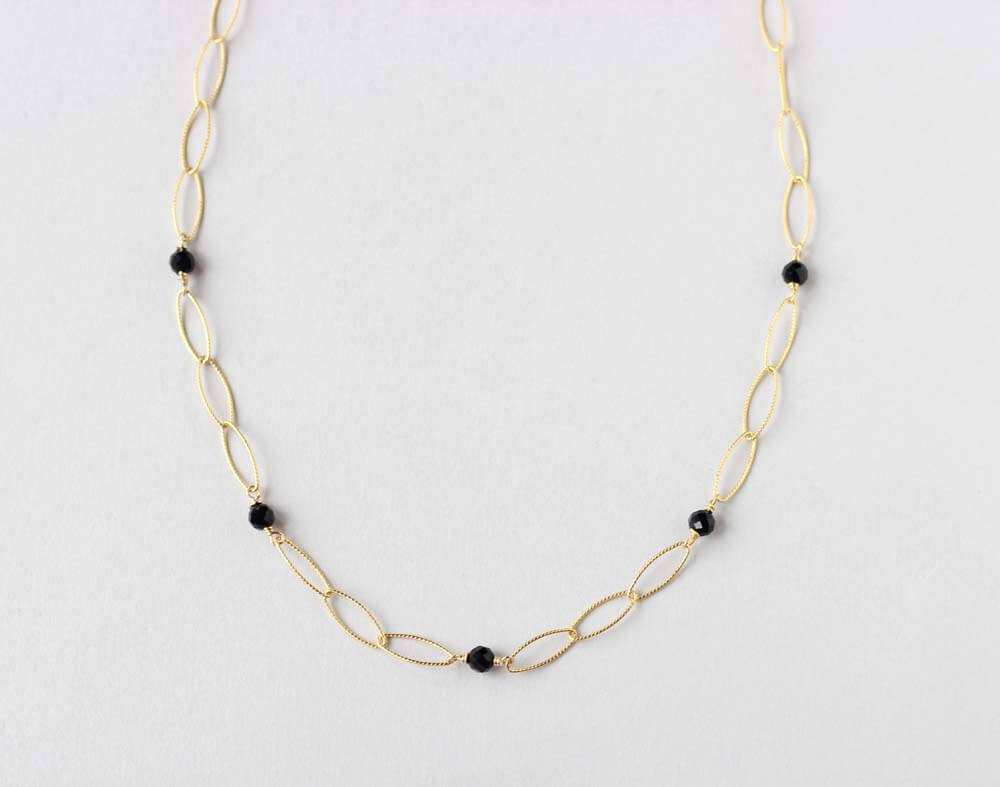 black onyx gold necklace small Ireland
