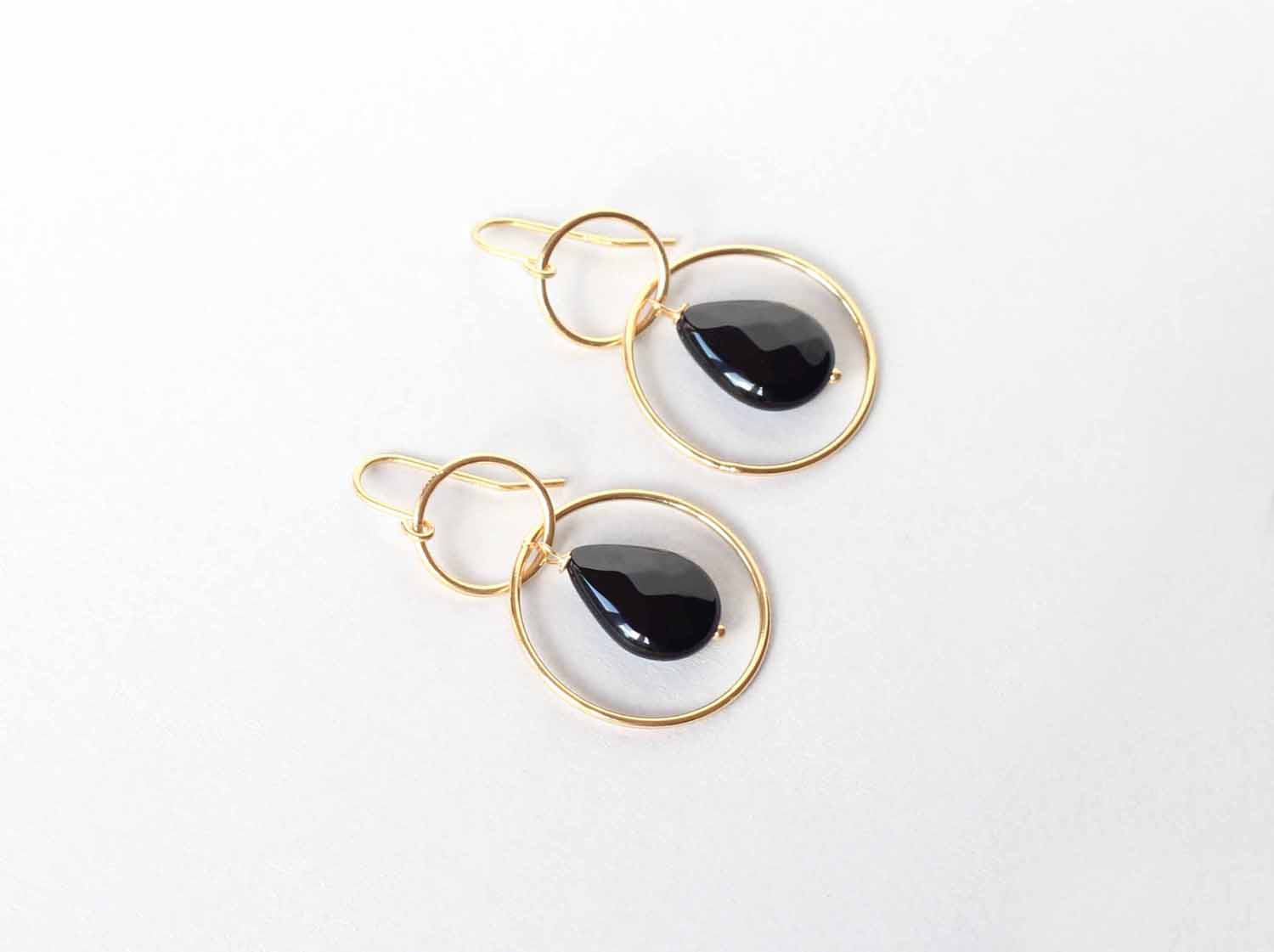 black onyx teardrop hoops Dublin new