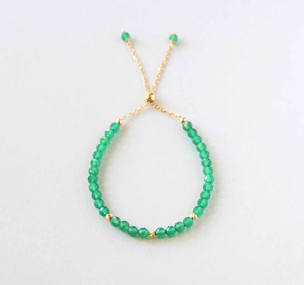 green agate claspless bracelet ILgemstones