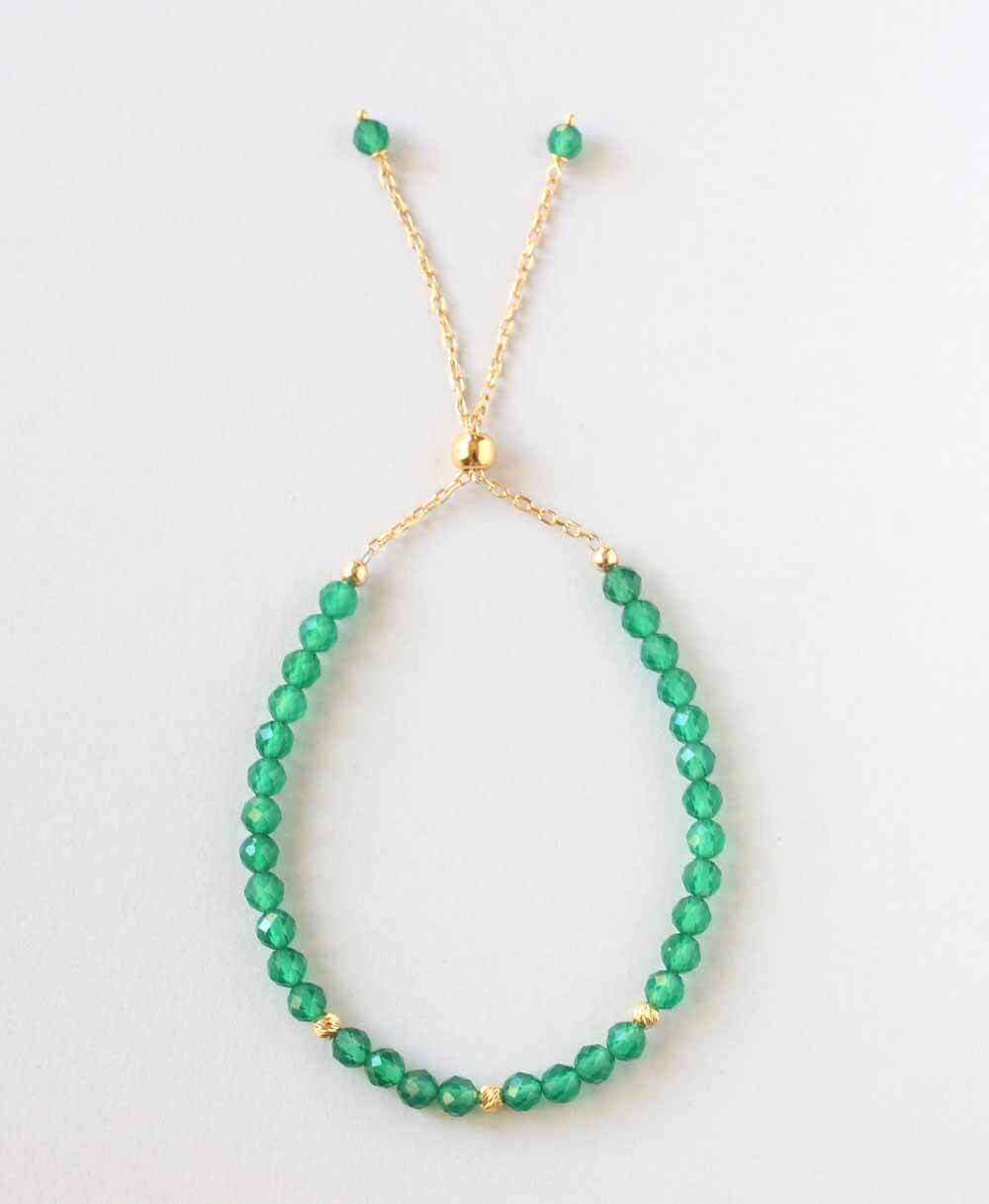 green agate claspless bracelet