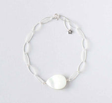 mother of pearl silver bracelet