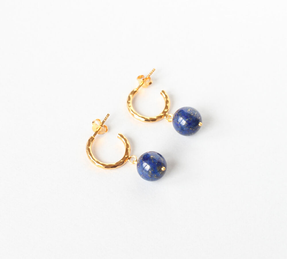 Lapis Lazuli Gold Hoops Ireland