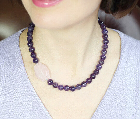 amethyst necklace styled