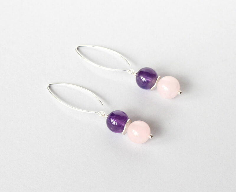 amethyst rose quartz earrings Ireland