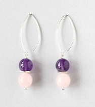 amethyst rose quartz earrings