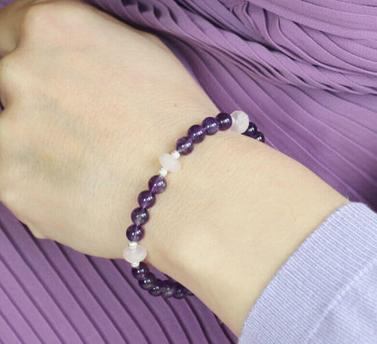 amethyst silver bracelet styled