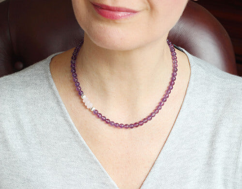 amethyst silver necklace model