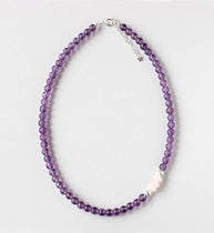 amethyst silver necklace