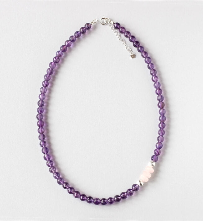 amethyst silver necklace