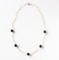 black onyx gold necklace