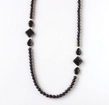 black onyx long necklace