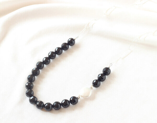 black onyx silver necklace Ireland