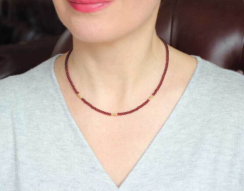 Garnet Delicate Necklace model