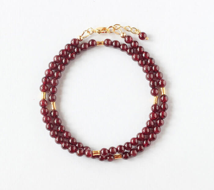 garnet double bracelet