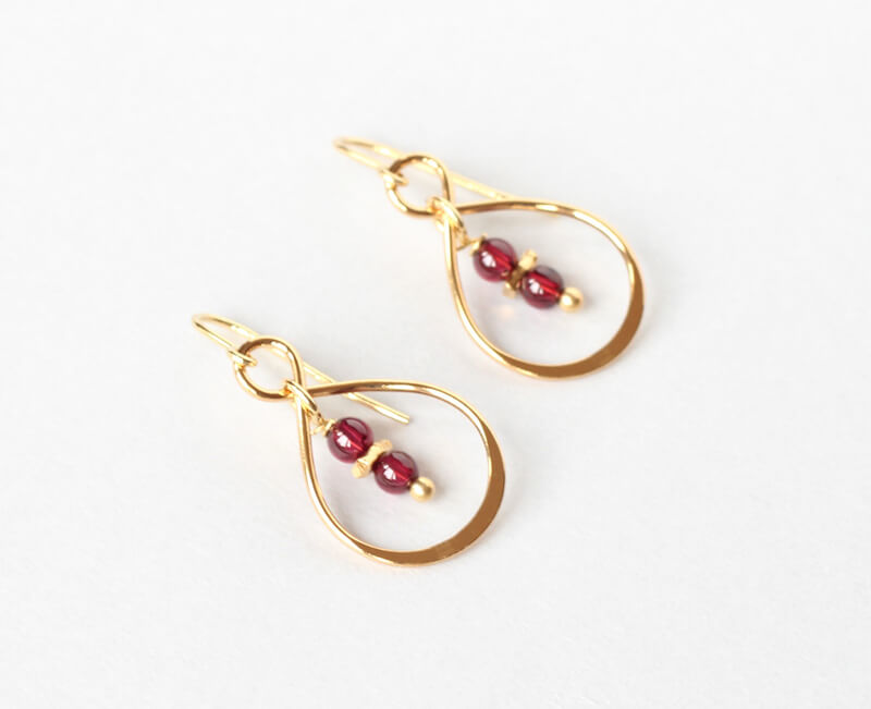 Garnet Link Earrings Ireland