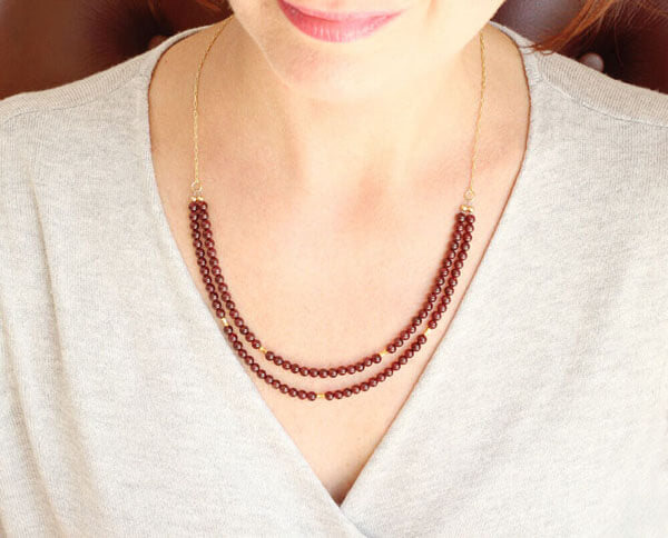 garnet necklace styled