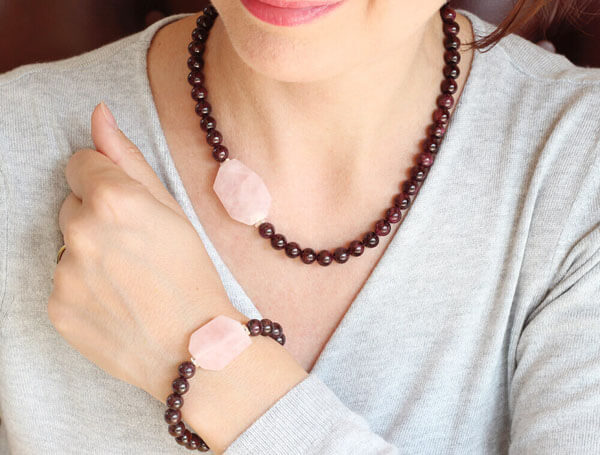 garnet rose quartz styled Ireland