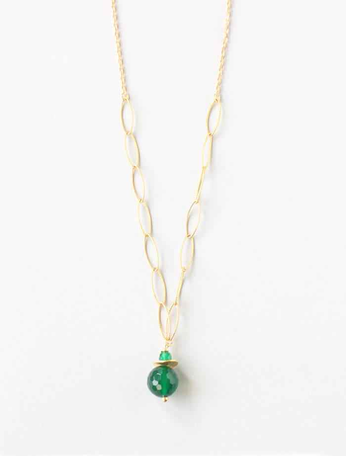 green agate delicate necklace
