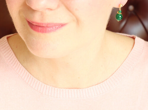 green agate studs model