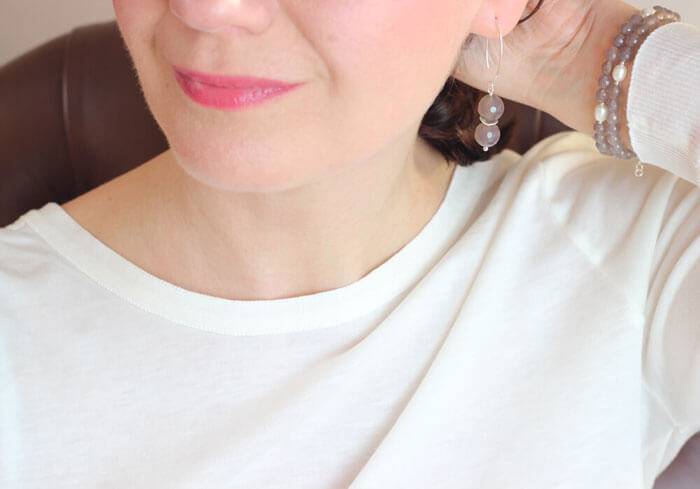 grey agate earrings styled