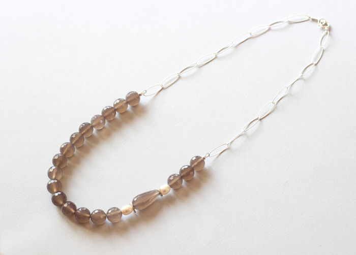 grey agate silver necklace Ireland