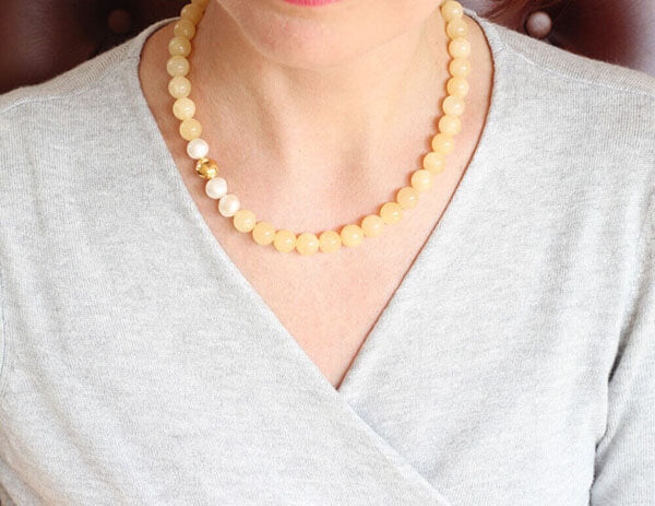 jade necklace styled