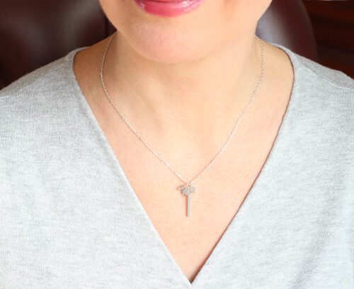 Labradorite silver delicate necklace model