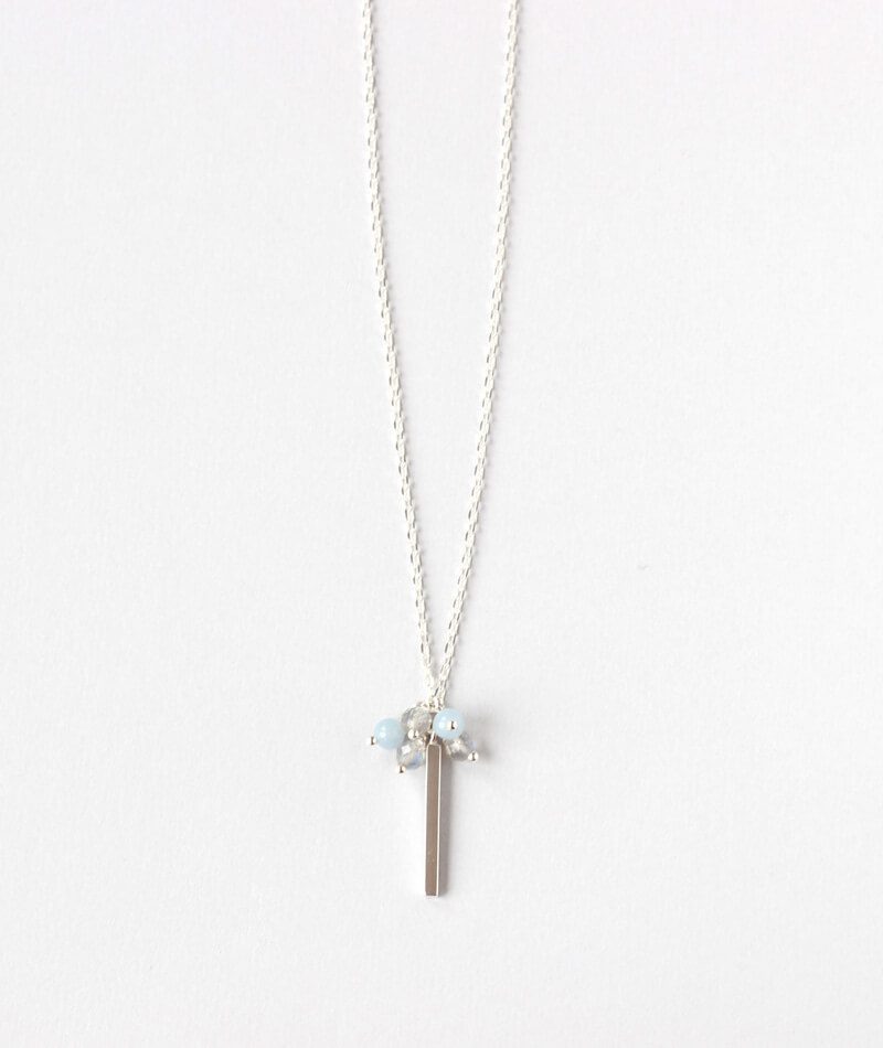 Labradorite silver delicate necklace pendant