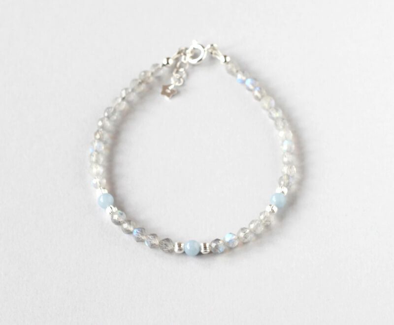 Labradorite silver bracelet side view
