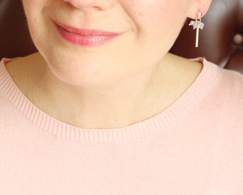 labradorite silver earrings model