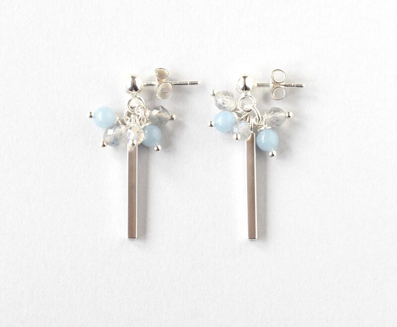 labradorite silver earrings