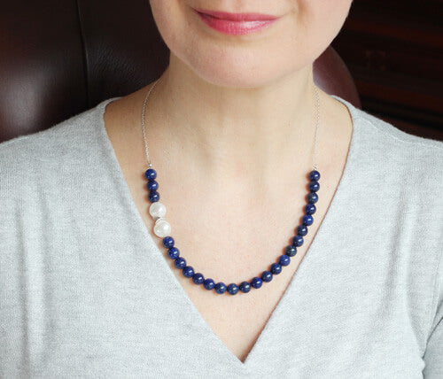 lapis lazuli silver necklace model