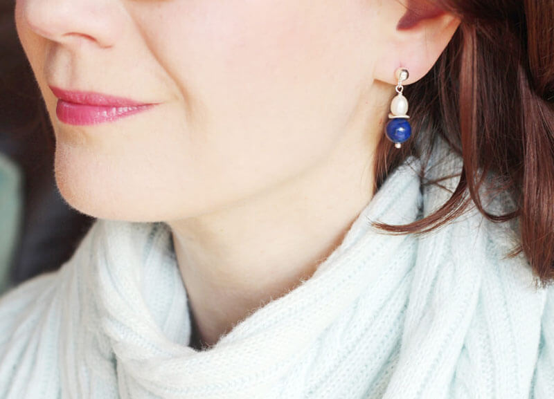 lapis lazuli studs styled