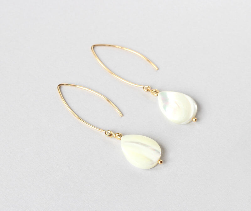 Mother of Pearl Gold Earrings ILgemstones
