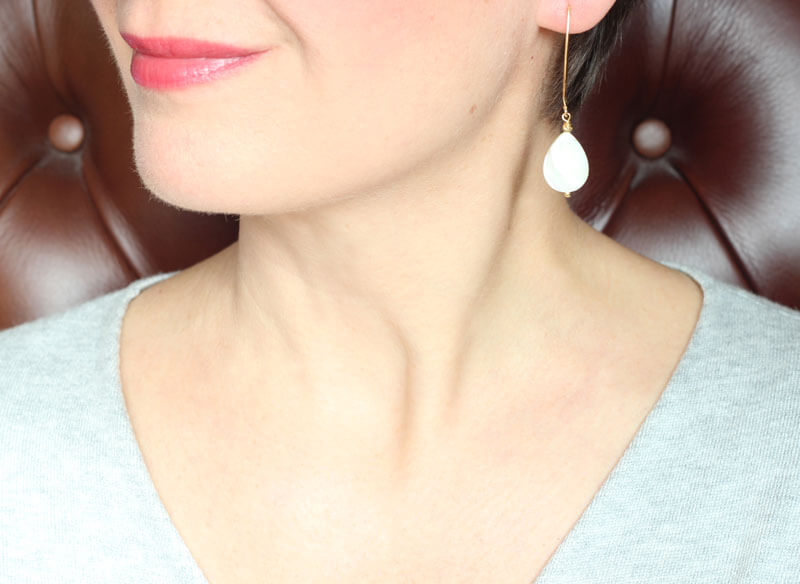 Mother of Pearl Gold Earrings model