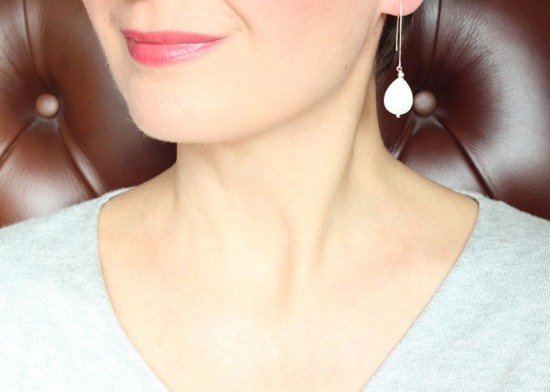 Mother of Pearl Silver Earrings model
