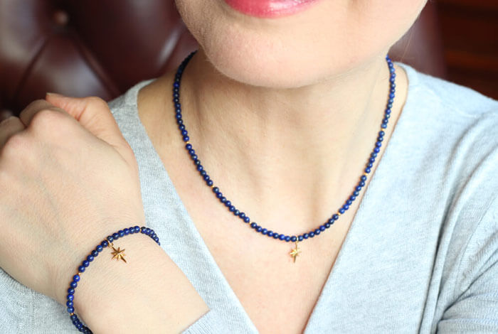 north star lapis bracelet styled