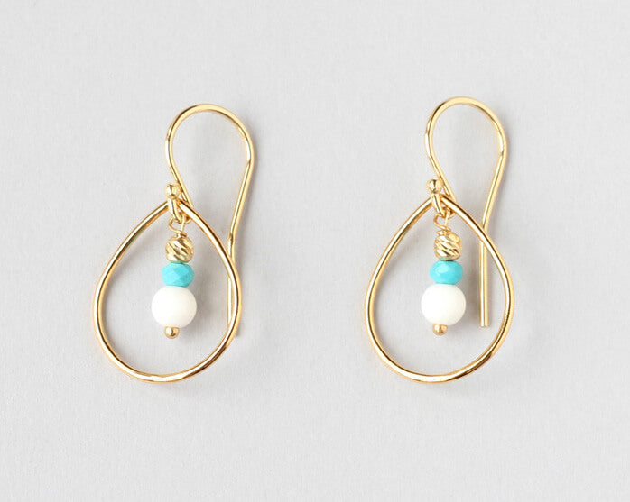 Tridacna Turquoise Hoop Earrings