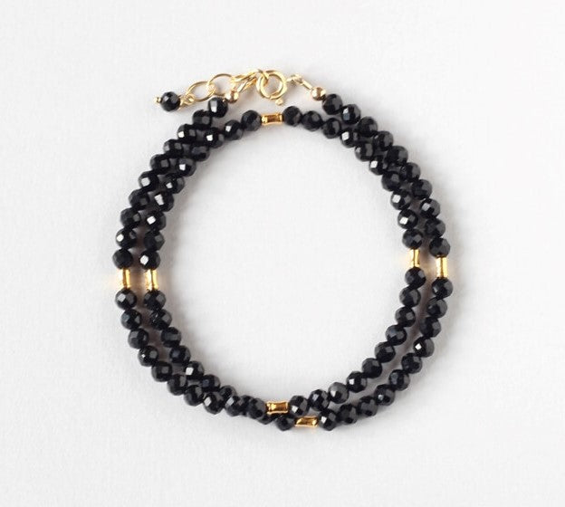 black onyx double bracelet