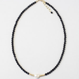 black onyx pearl necklace