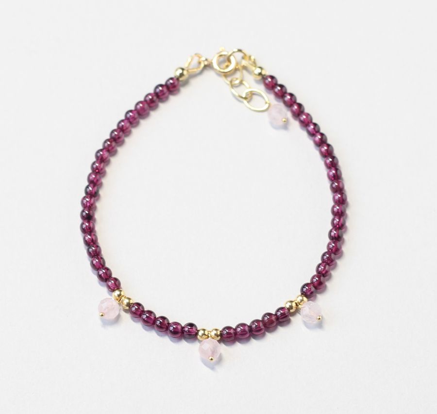 garnet rose quartz bracelet Ireland